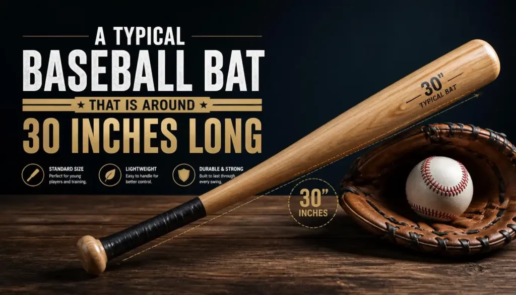 A Typical Baseball Bat That Is Around 30 Inches Long