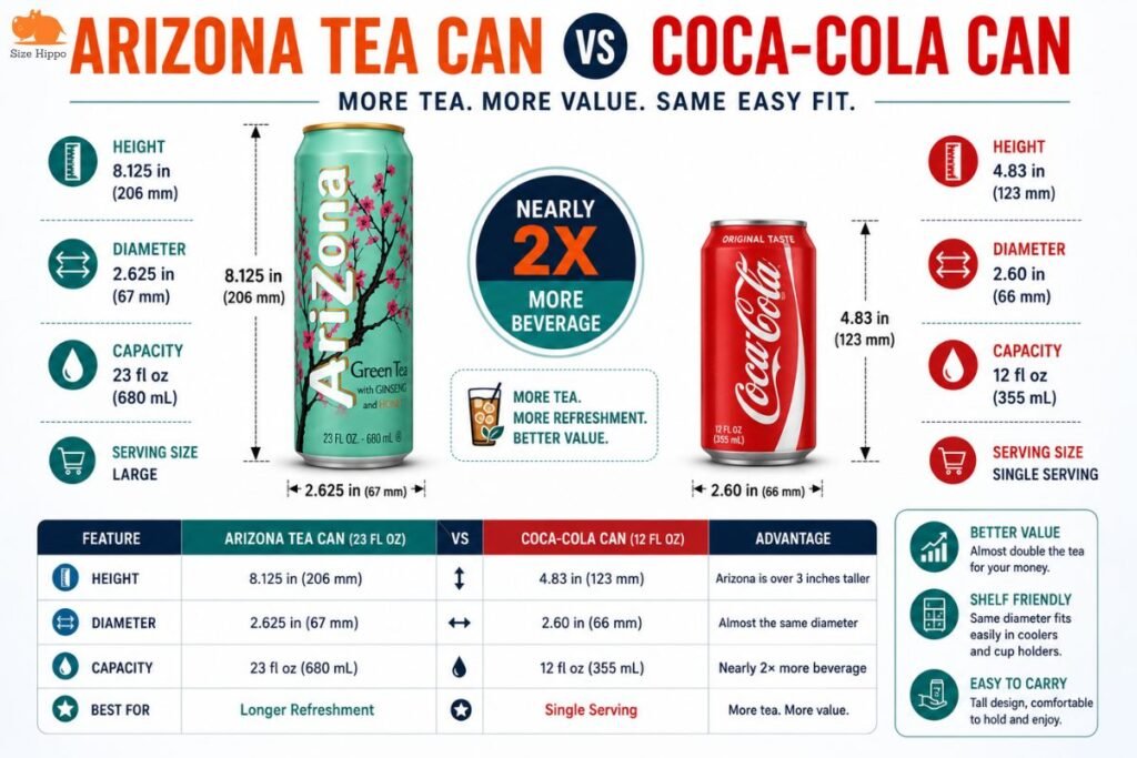 Arizona tea dimensions