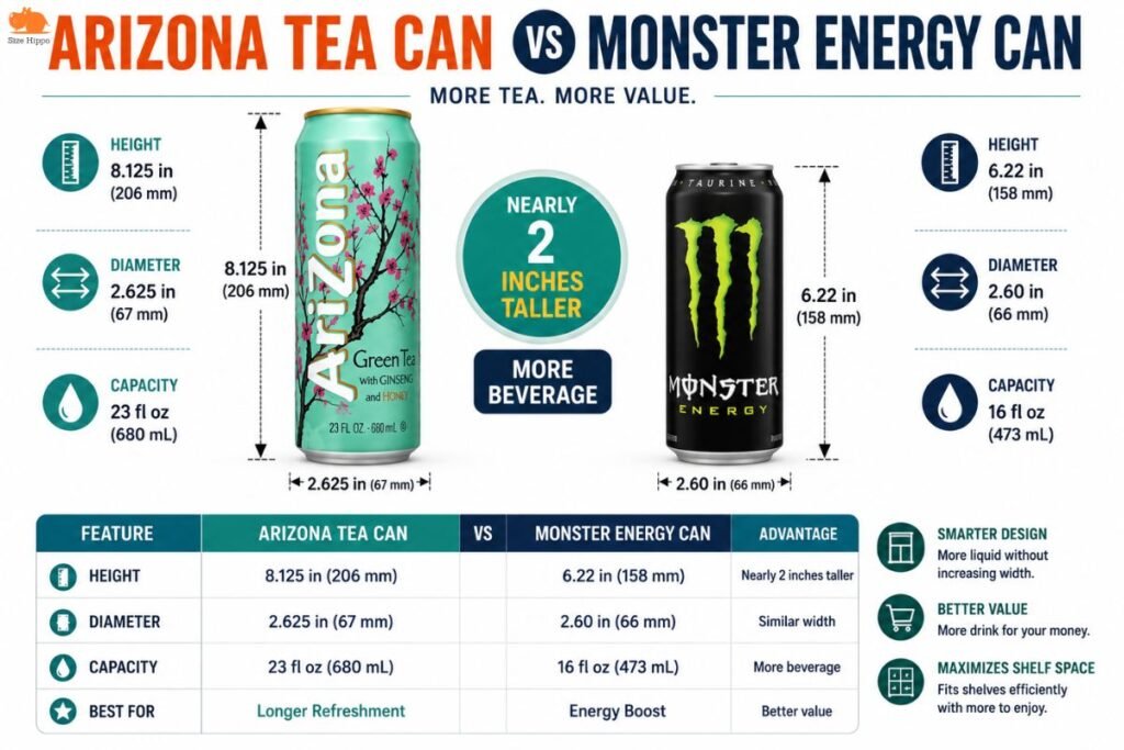 Arizona Tea Can Size Dimensions