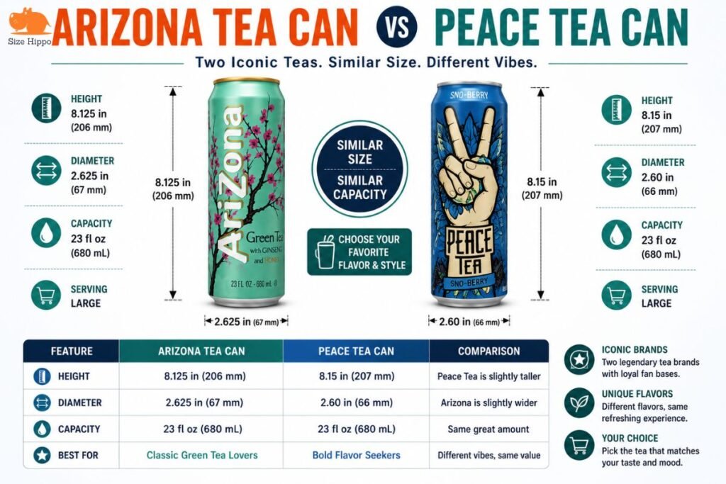 Arizona tea dimensions