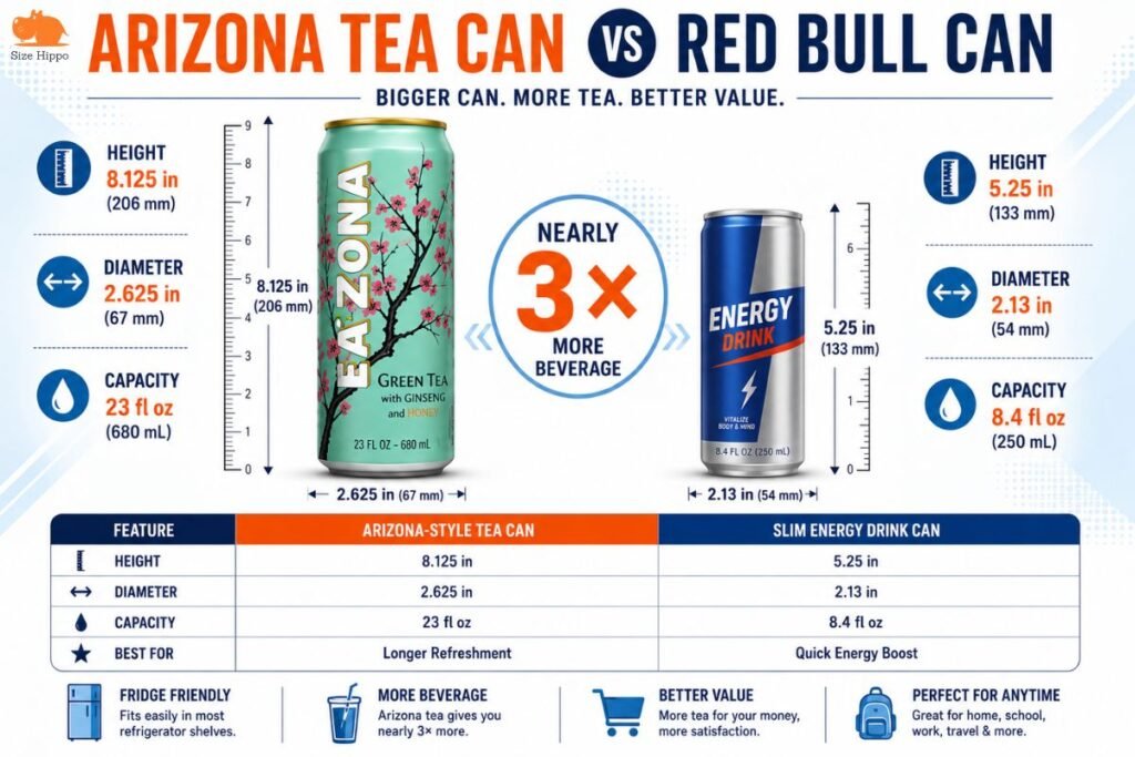 Arizona Tea Can Size Dimensions
