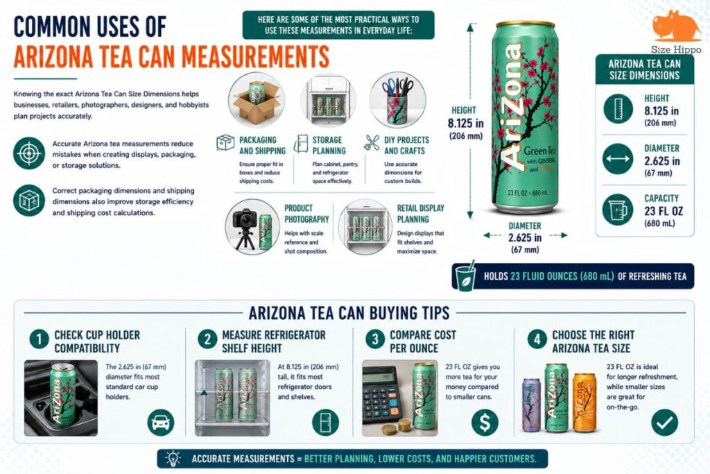 Arizona tea dimensions