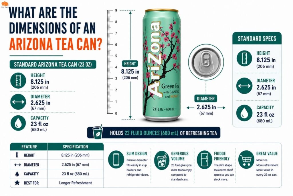 Arizona Tea Can Size Dimensions