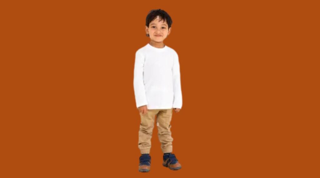 3-4 Years Old Boy Represents Average Height of a Preschooler
