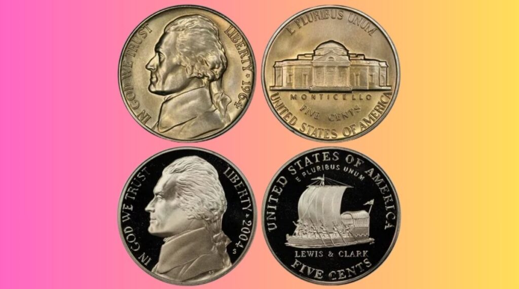 Four US Nickels