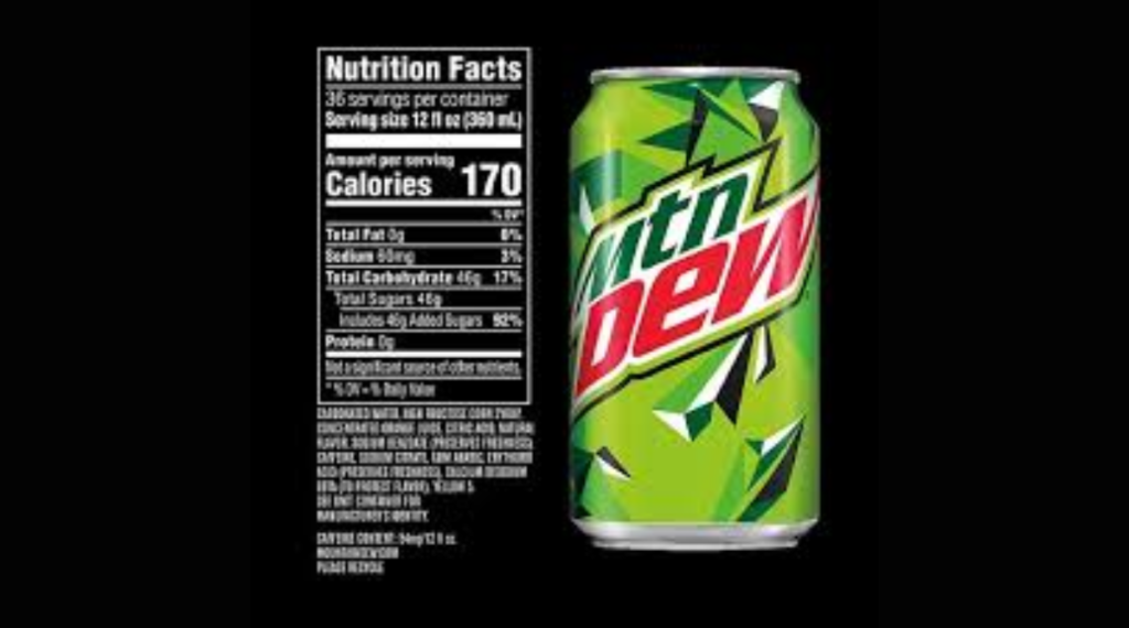 Mountain Dew Can Dimensions