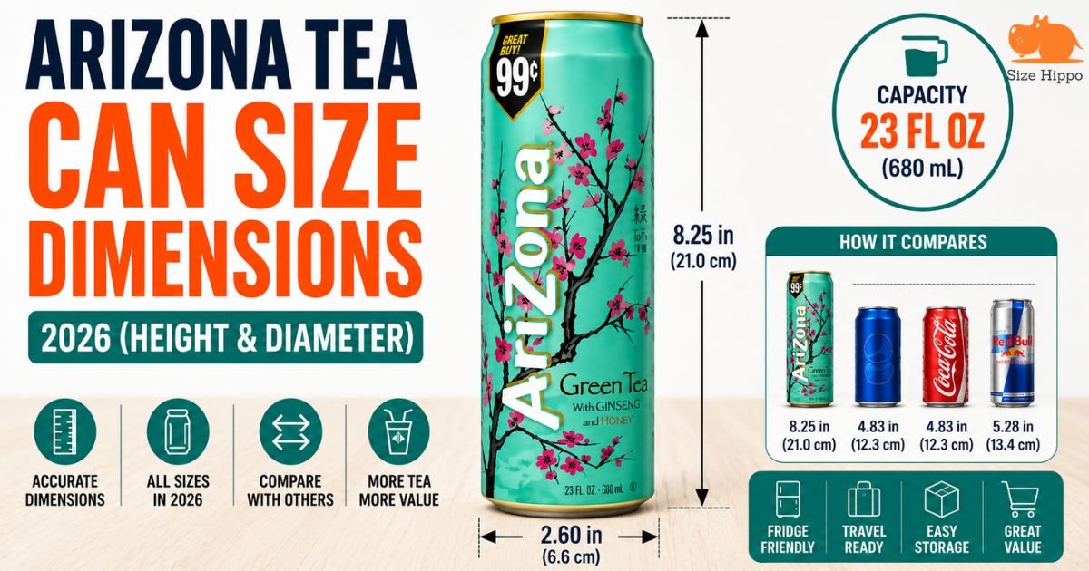 Arizona Tea Can Size Dimensions